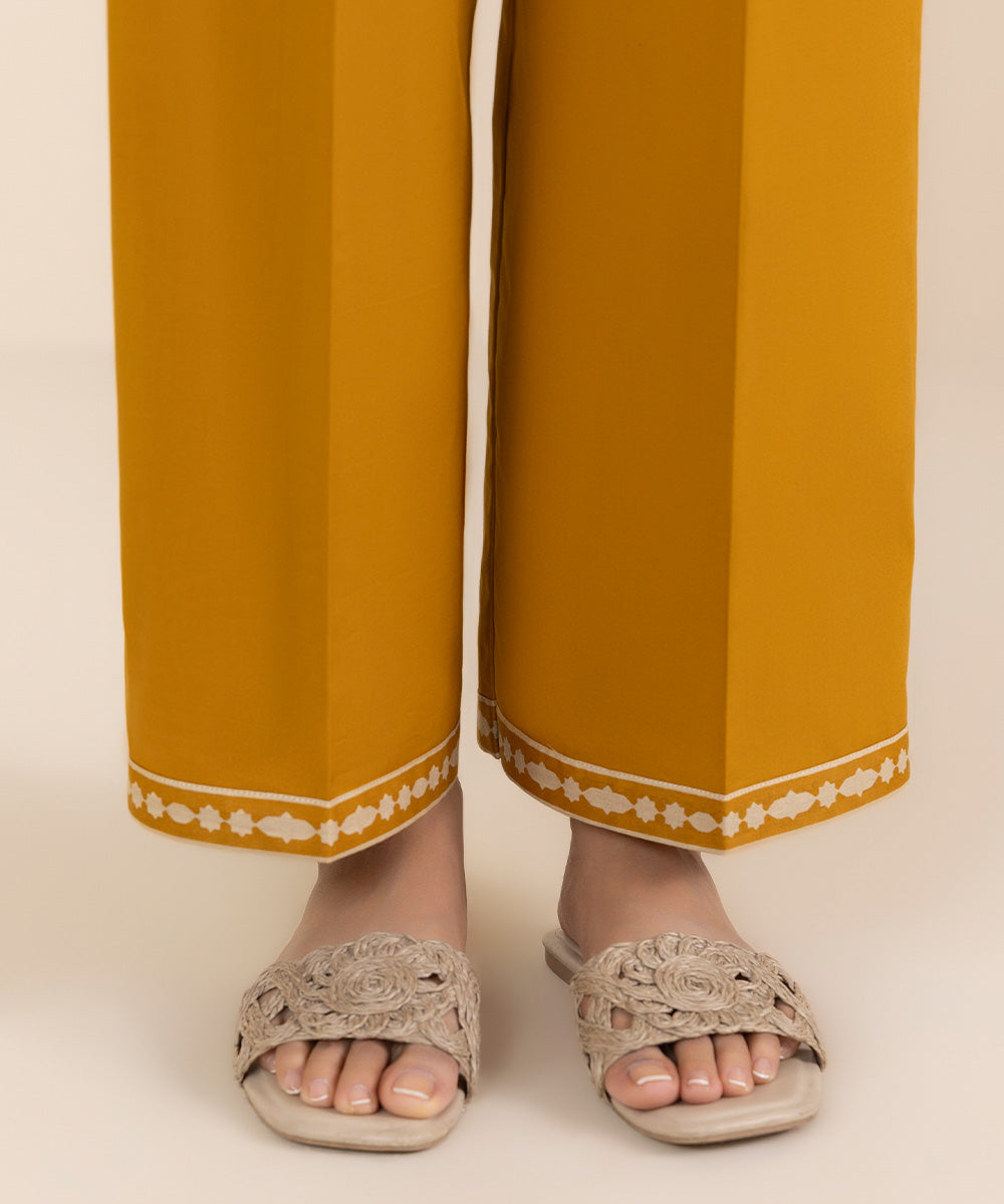 Unstitched Women's Printed Lawn Yellow Shirt Dupatta