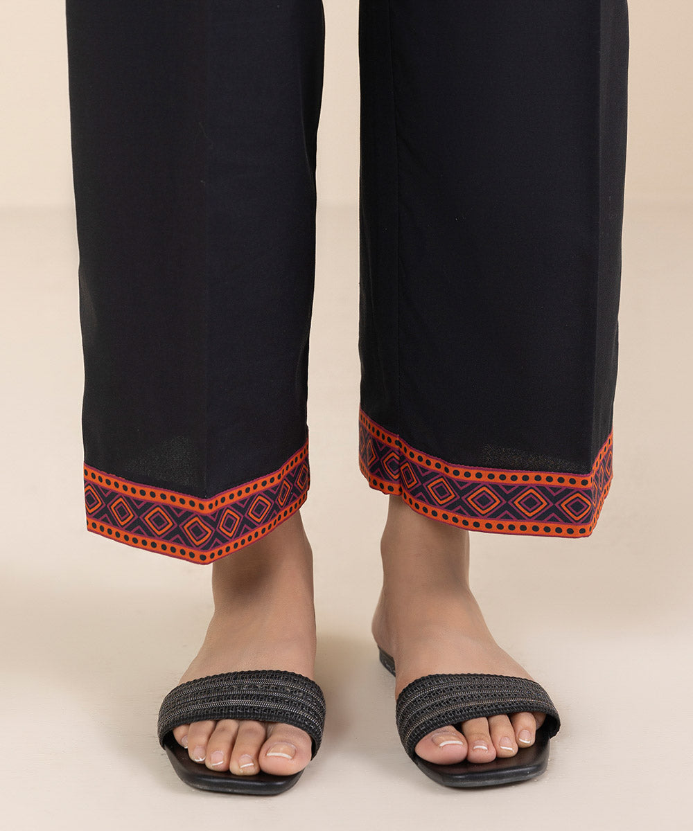 Unstitched Women's Printed Lawn Black Shirt Dupatta