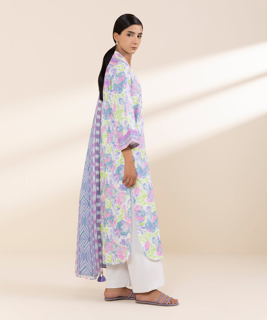 Women's Unstitched Lawn Printed Multi 2 Piece Suit