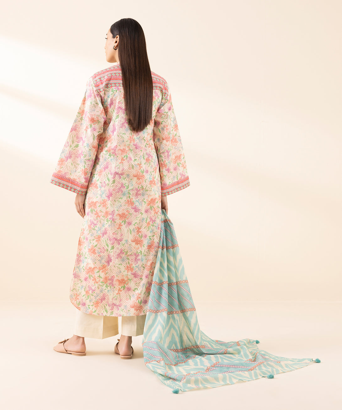 Women's Unstitched Lawn Printed Multi 2 Piece Suit