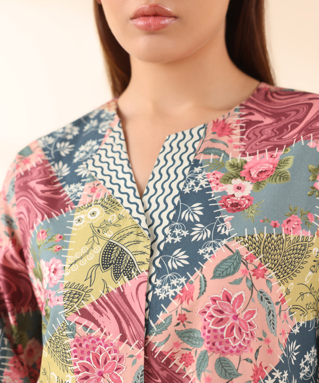 Women's Unstitched Lawn Printed Multi 2 Piece Suit