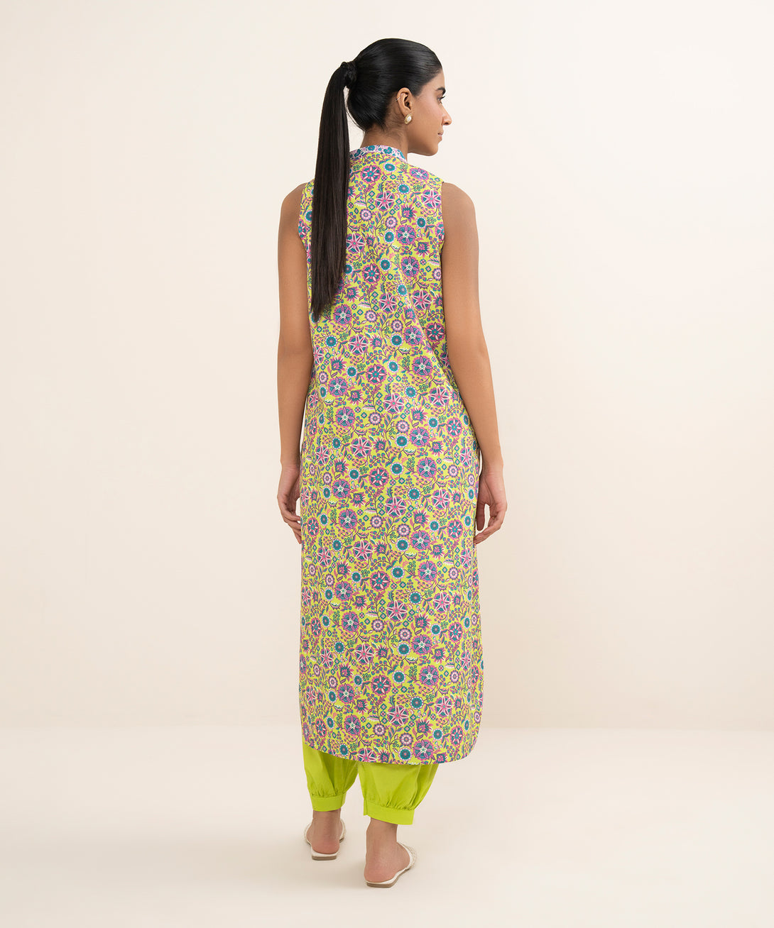 Women's Unstitched Cotton Printed Multi 2 Piece Suit