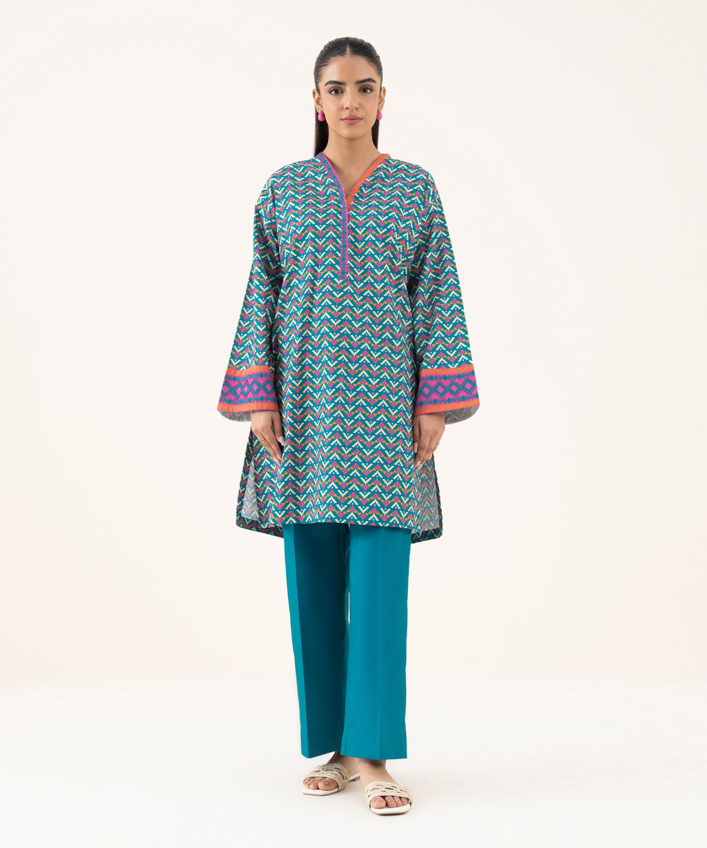 Women's Unstitched Light Khaddar Printed Multi Two Piece Suit