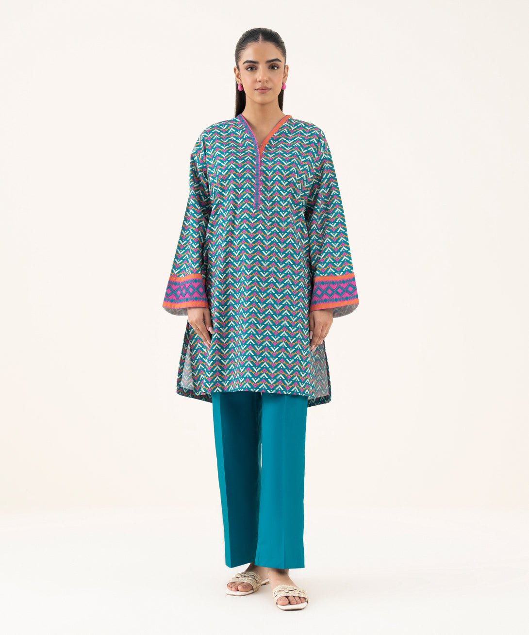Women's Unstitched Light Khaddar Printed Multi Two Piece Suit