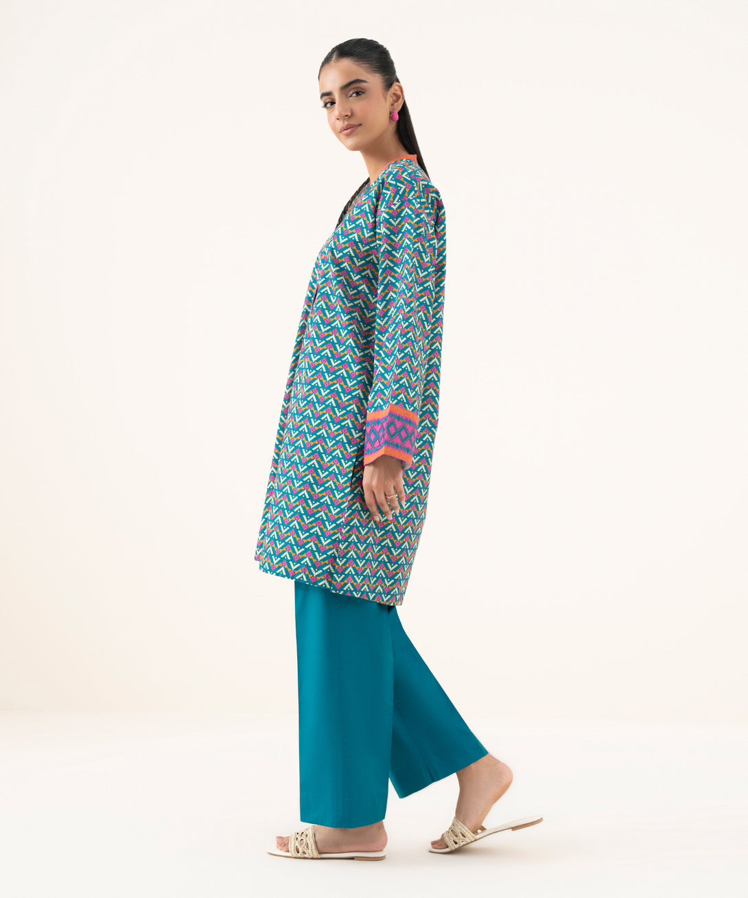 Women's Unstitched Light Khaddar Printed Multi Two Piece Suit