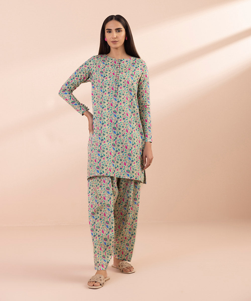 Women's Unstitched Lawn Printed Multi 2 Piece Suit