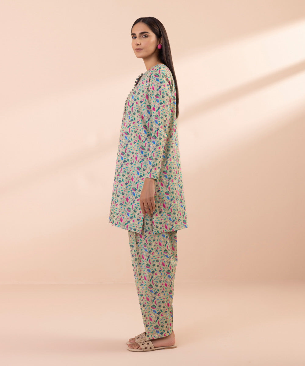 Women's Unstitched Lawn Printed Multi 2 Piece Suit