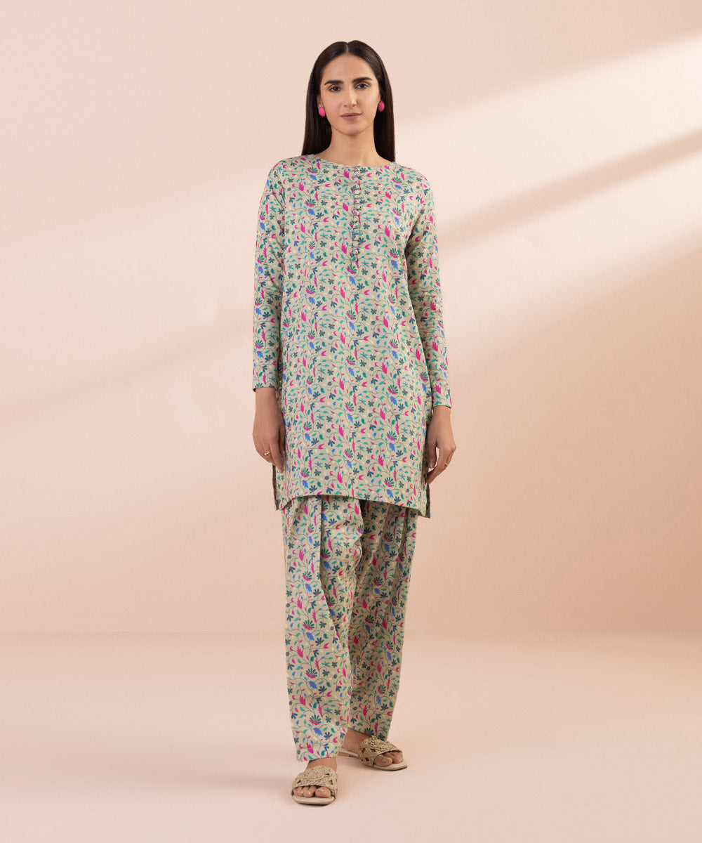 Women's Unstitched Lawn Printed Multi 2 Piece Suit