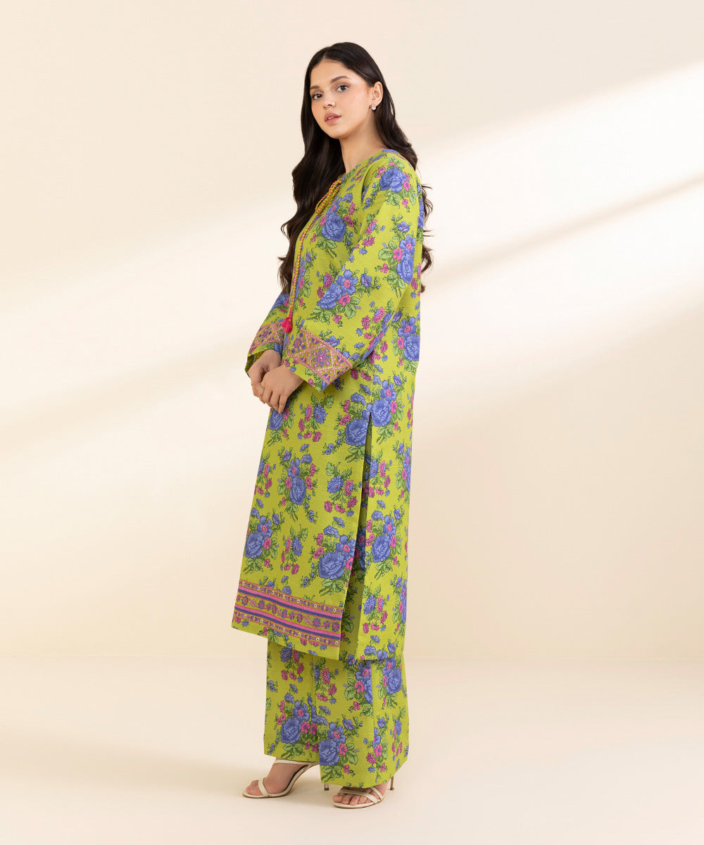 Women's Unstitched Light Khaddar Embroidered Multi 2 Piece Suit