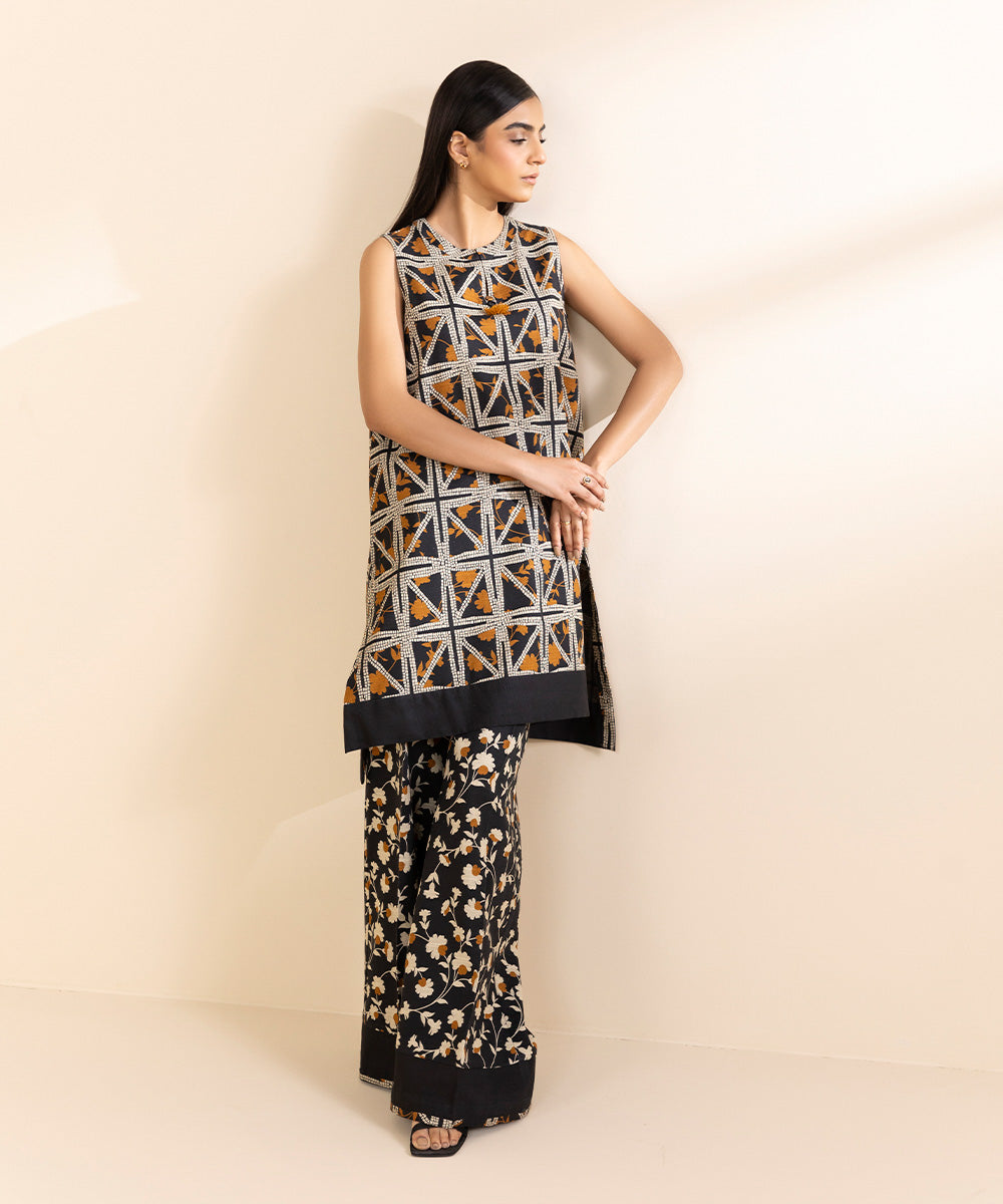 Women's Unstitched Light Khaddar Printed Multi 2 Piece Suit