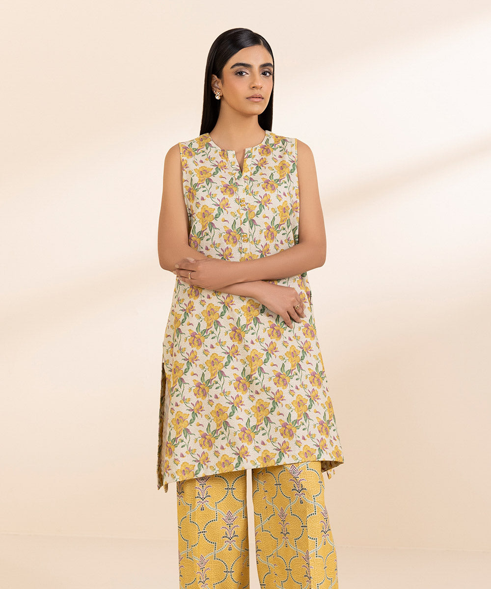 Women's Unstitched Light Khaddar Printed Multi 2 Piece Suit