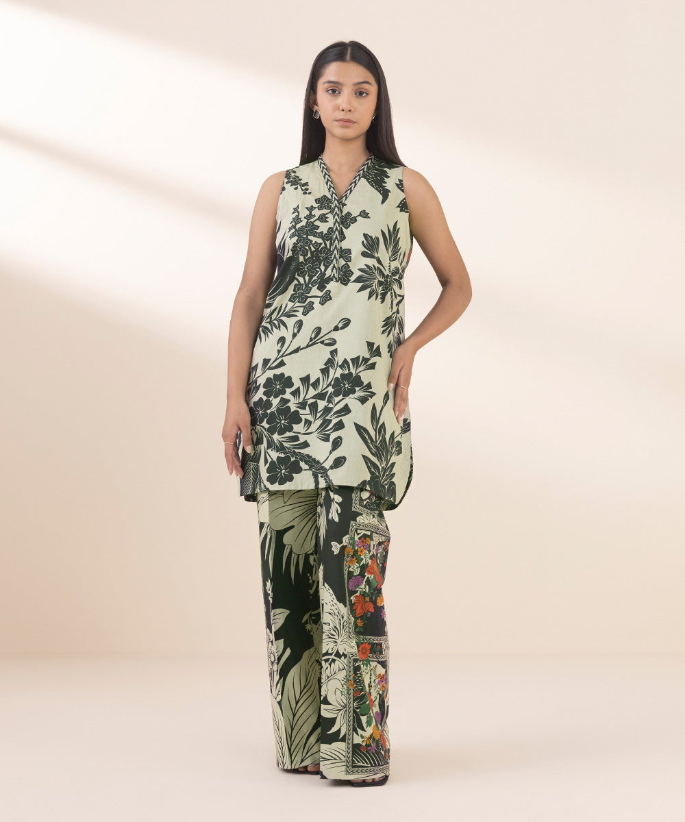 Women's Unstitched Lawn Printed Multi 2 Piece Suit