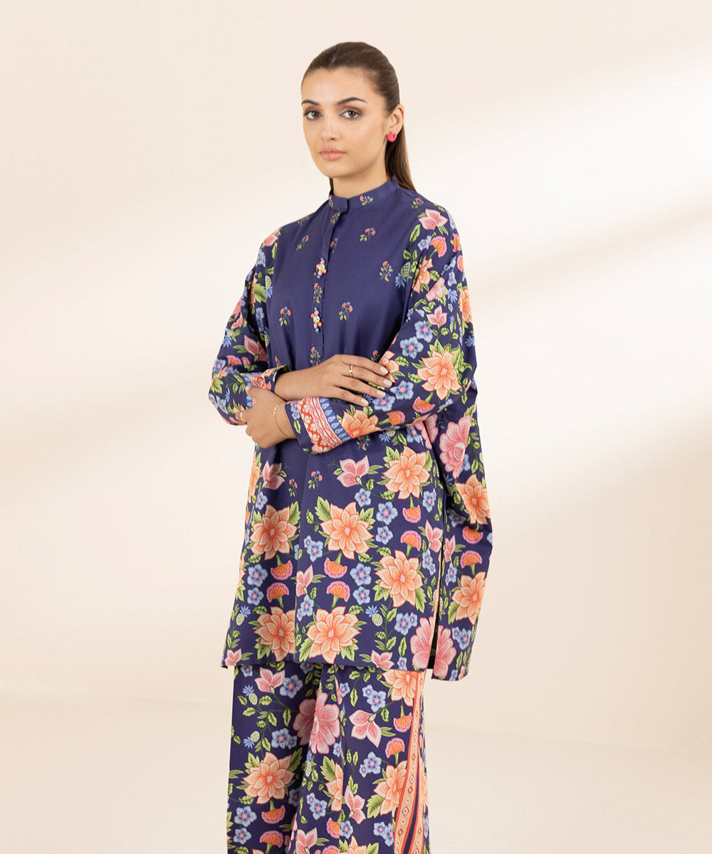 Unstitched Women's Printed Lawn Multi Two Piece Suit 