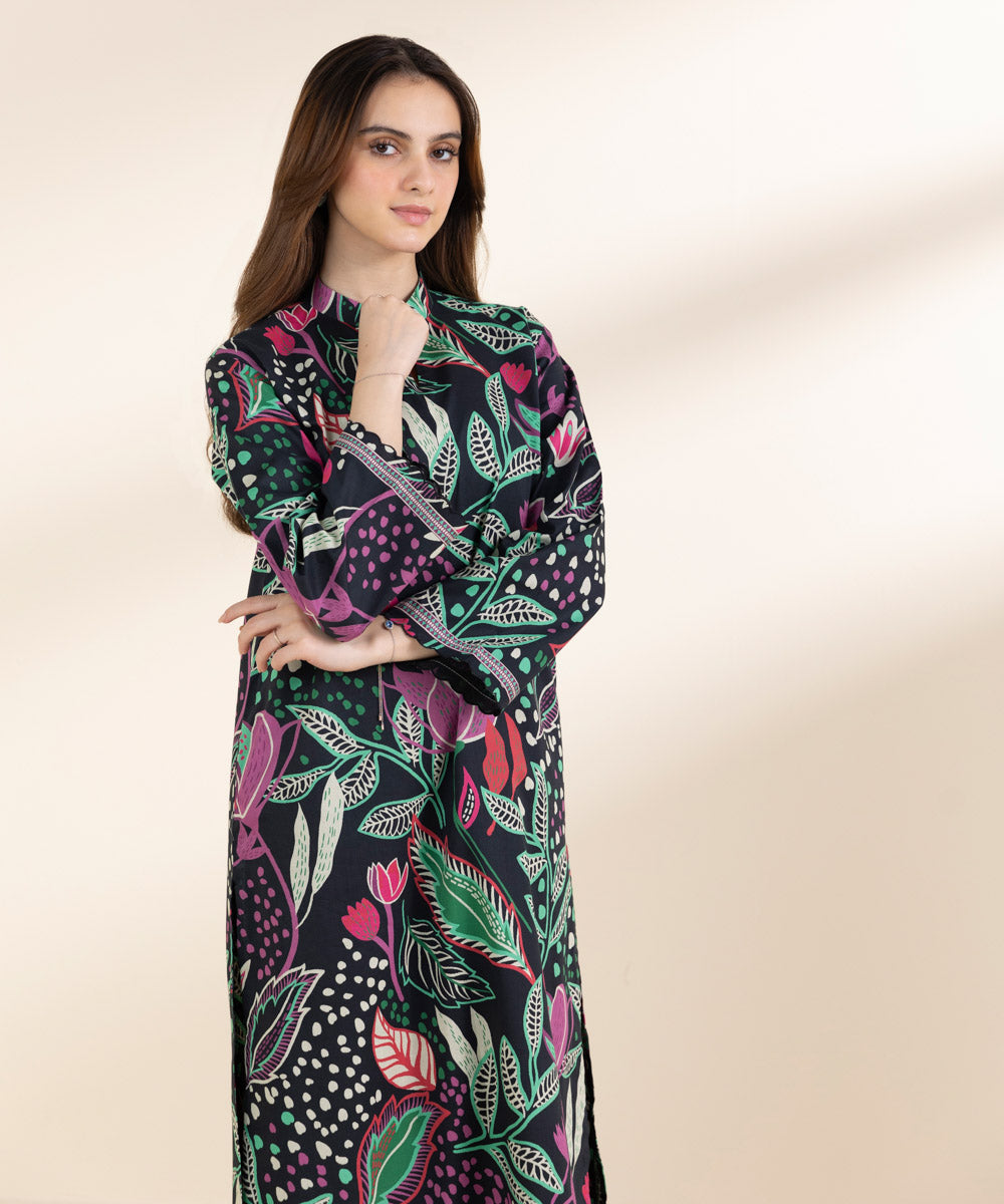 Unstitched Women's Printed Lawn Multi Shirt Trousers