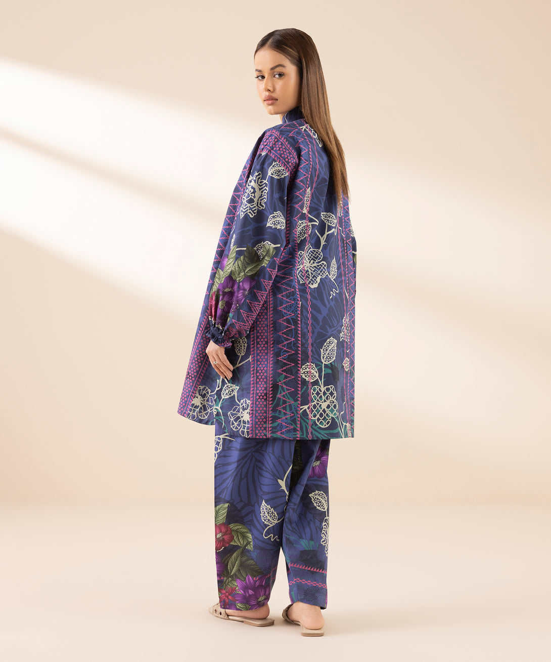 Women's Unstitched Lawn Printed Blue 2 Piece Suit
