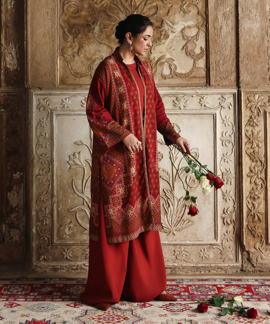 2 Piece - Printed Viscose Khaddar Suit