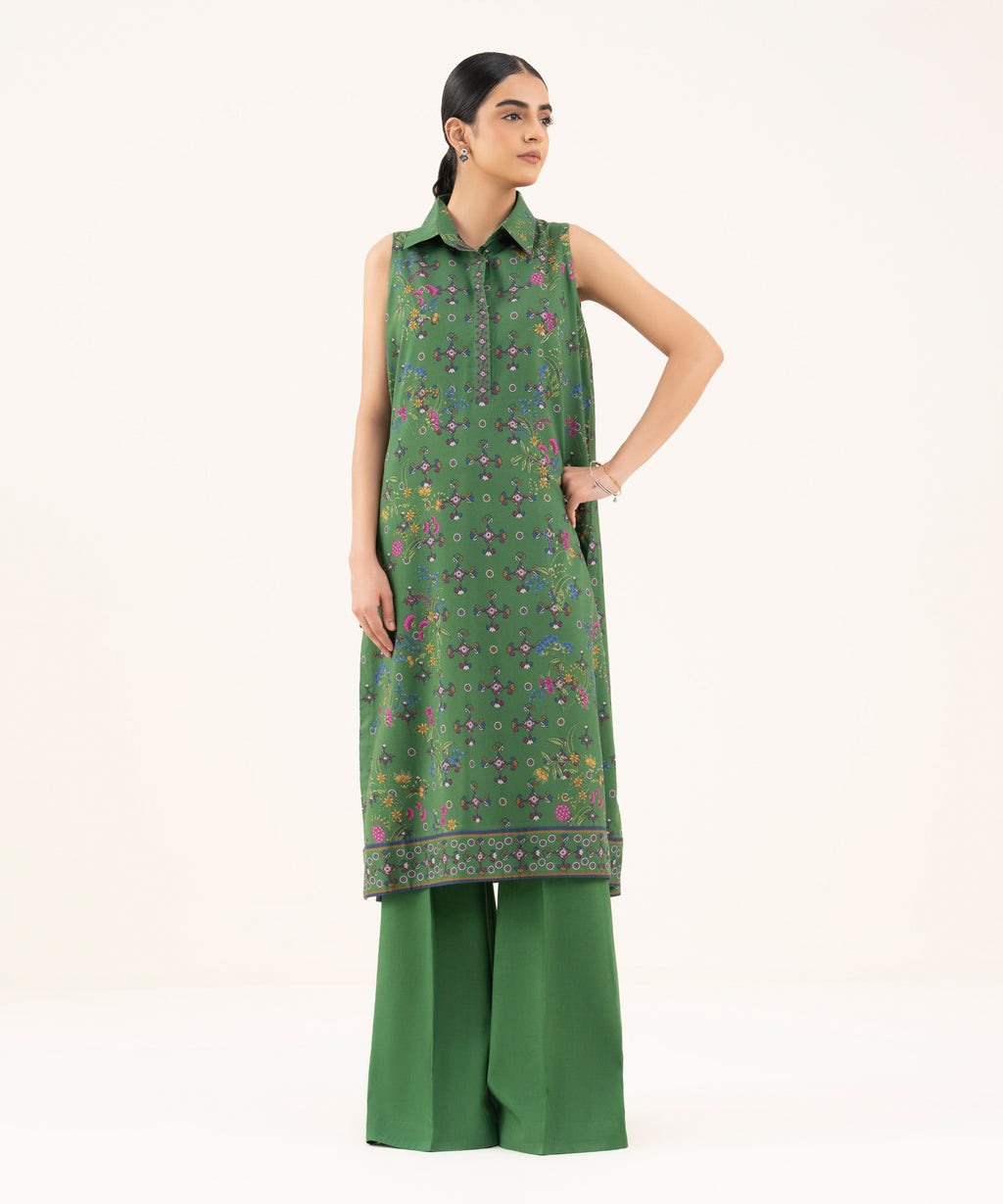 2 Piece - Printed Viscose Khaddar Suit