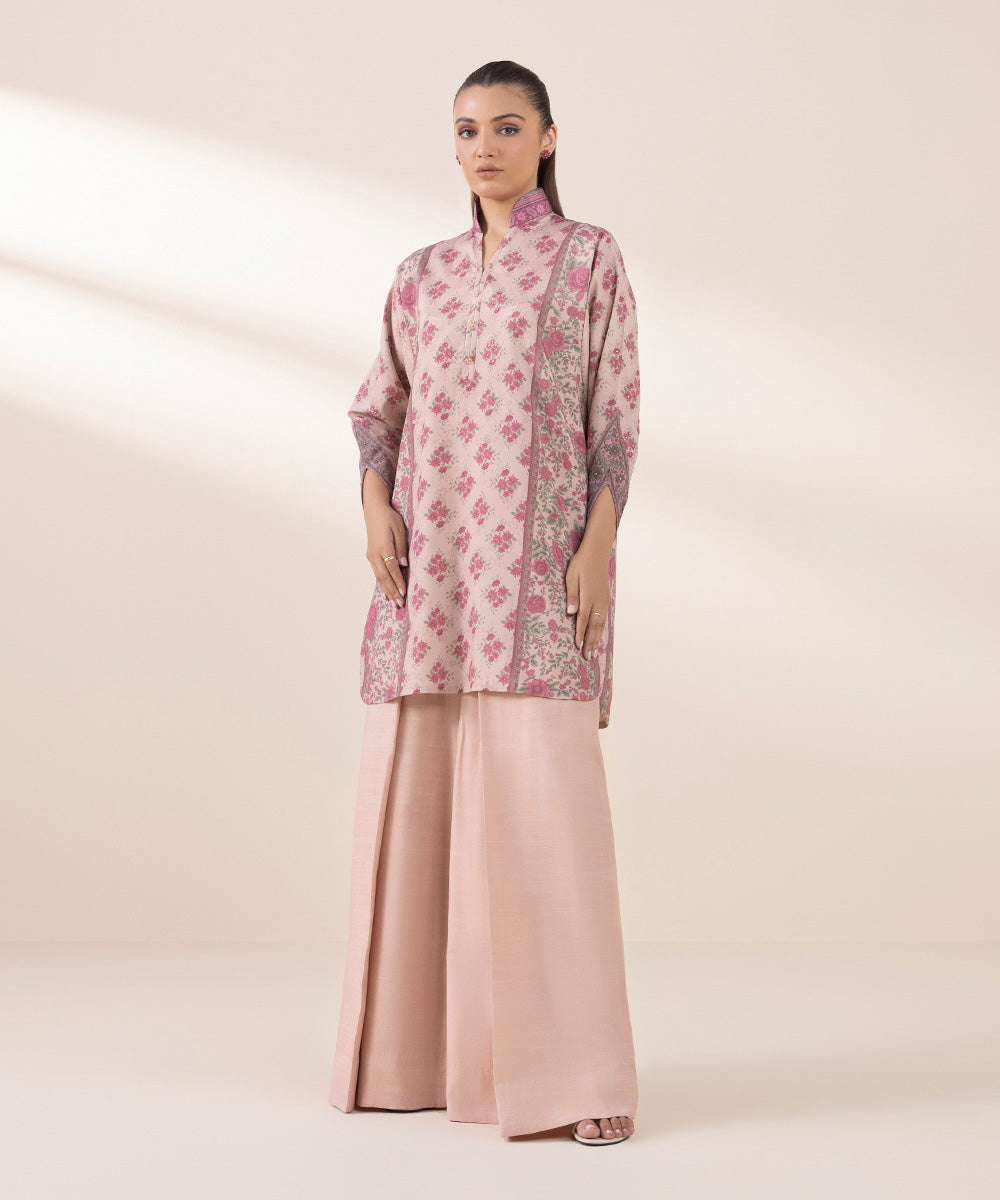 2 Piece - Printed Silk Suit