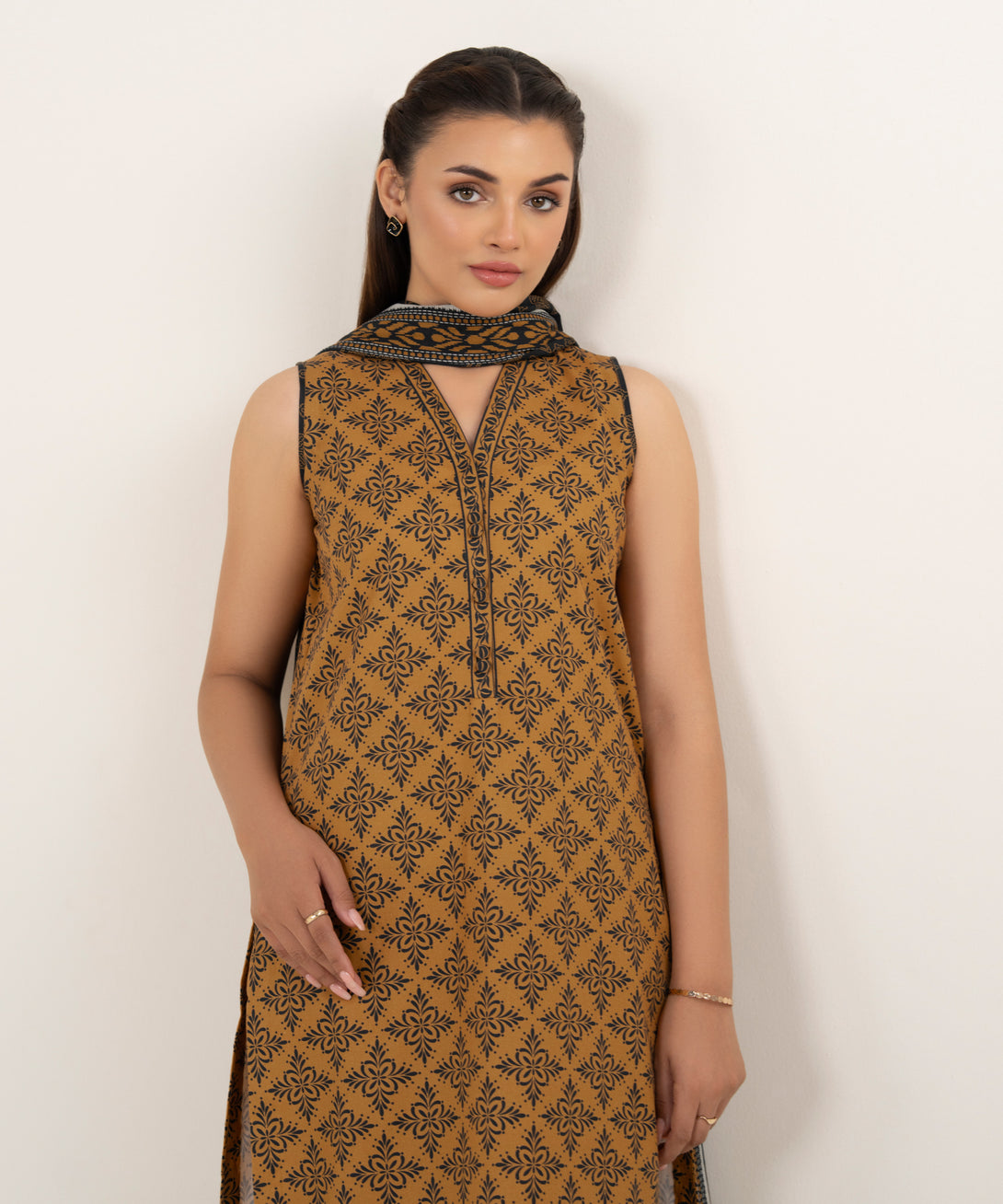 Women's Unstitched Cotton Printed Multi 3 Piece Suit