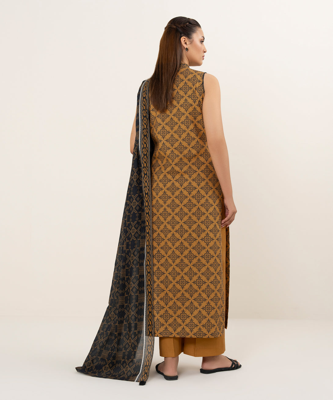 Women's Unstitched Cotton Printed Multi 3 Piece Suit