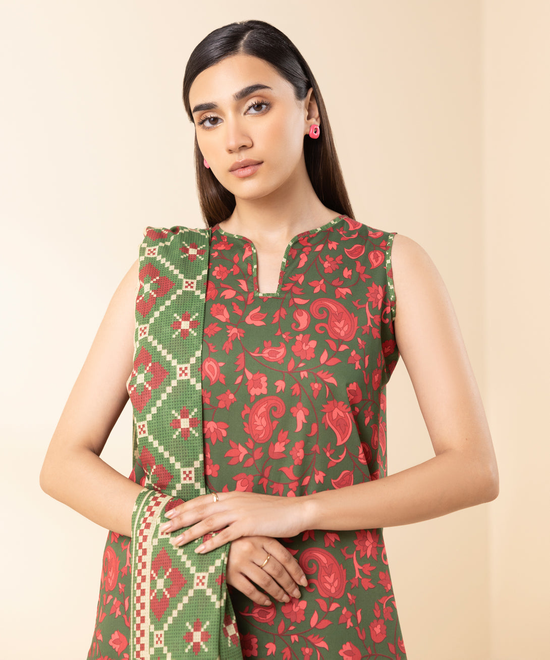 Women's Unstitched Lawn Printed Multi 3 Piece Suit