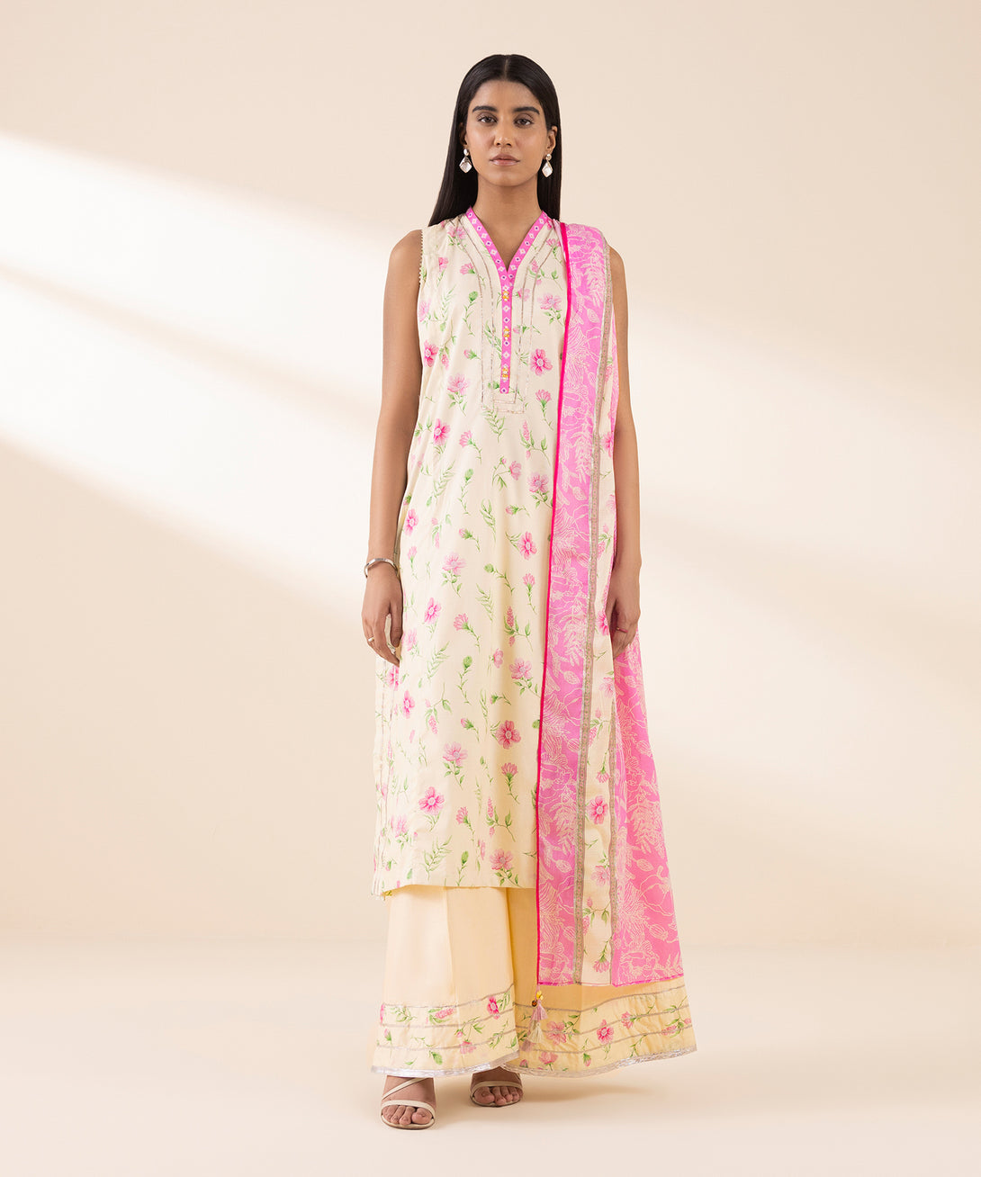 Women's Unstitched Lawn Printed Multi 3 Piece Suit