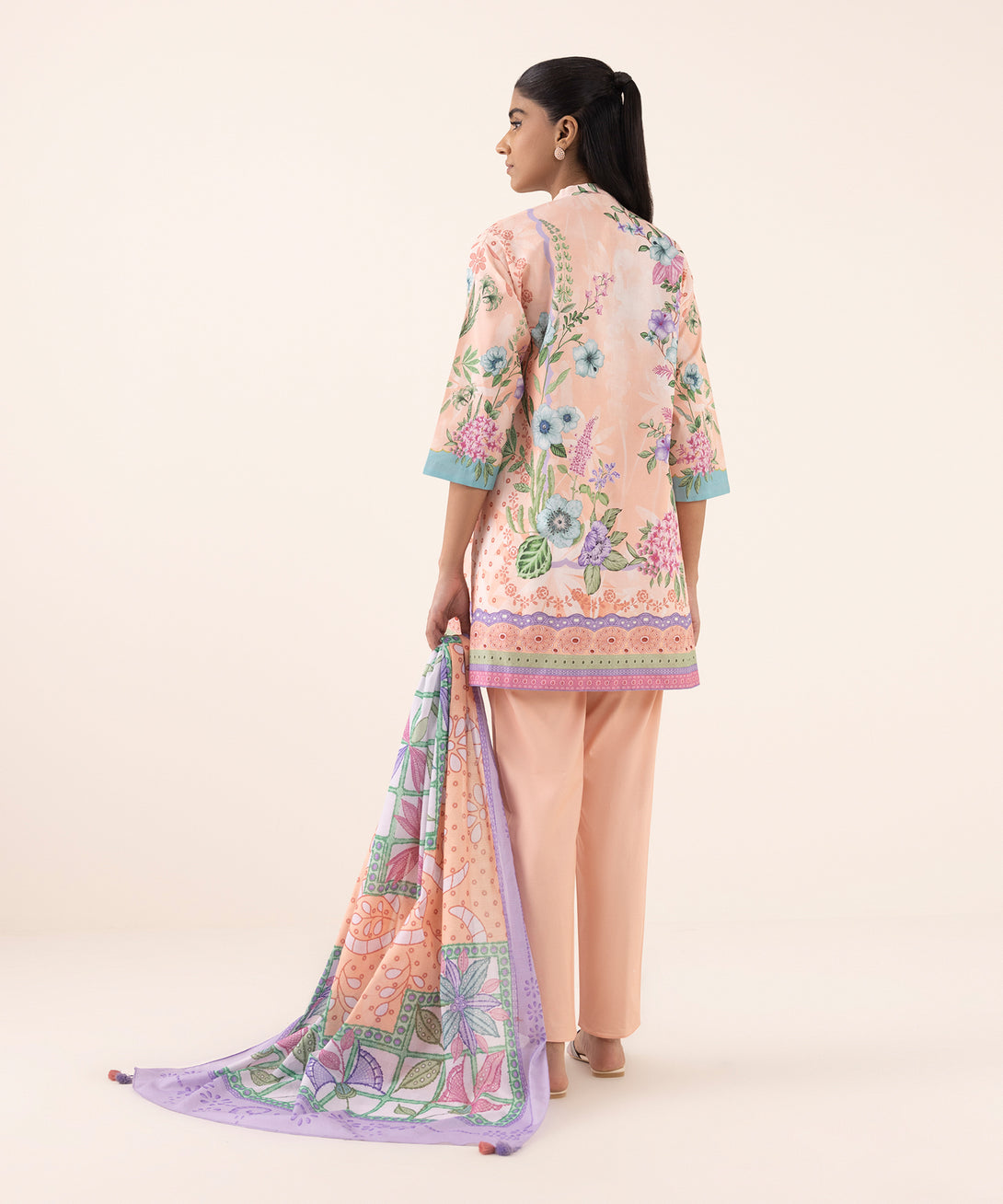 Women's Unstitched Lawn Printed Multi 3 Piece Suit