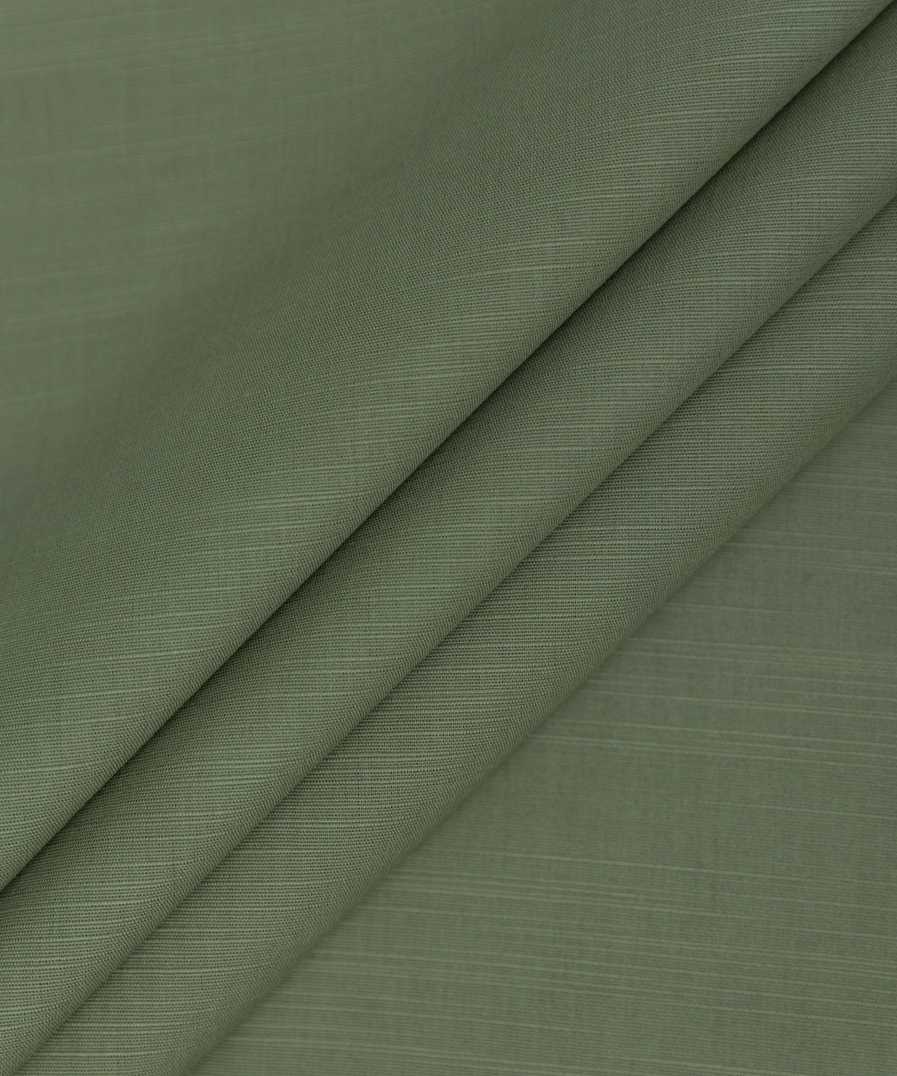 Mens Unstitched Olive Fine Cotton full suit fabric