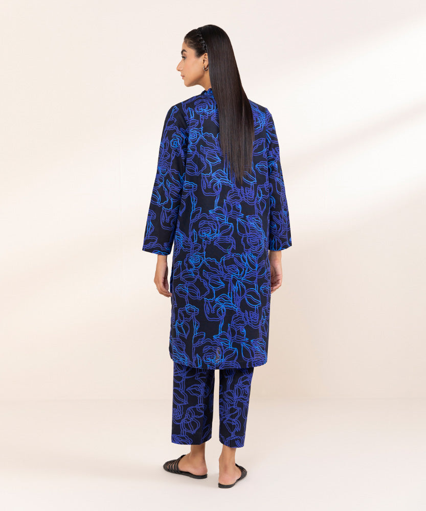 Women's Pret Black Printed Khaddar Shirt