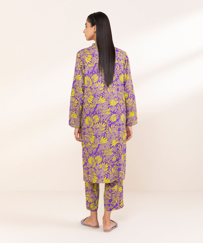 Women's Pret Purple Printed Linen Shirt