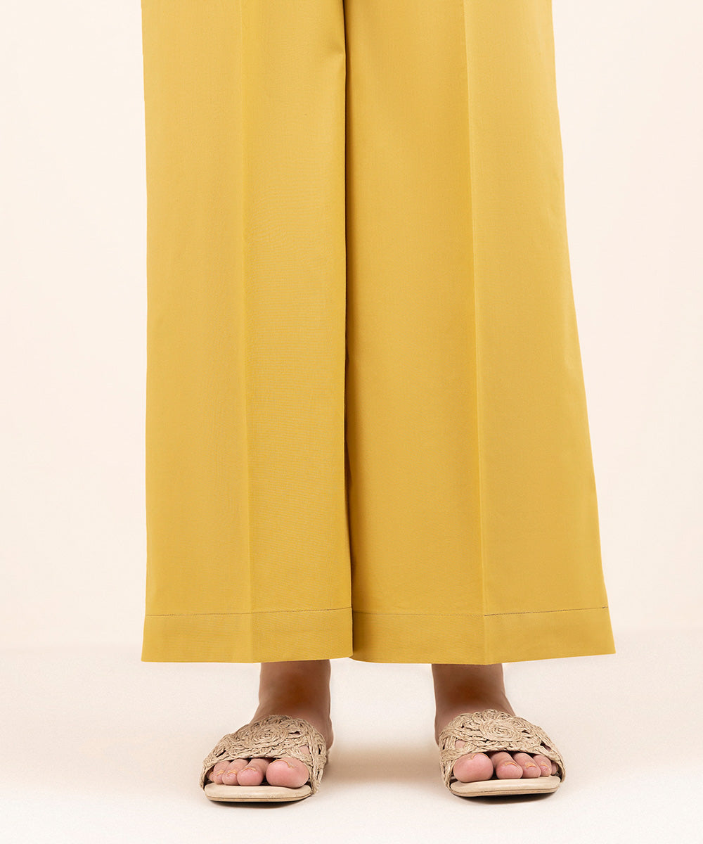 Women's Pret Cambric Mustard Solid Culottes