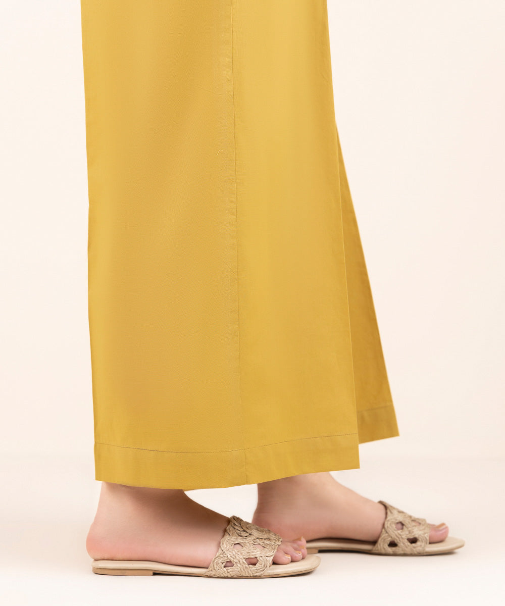 Women's Pret Cambric Mustard Solid Culottes