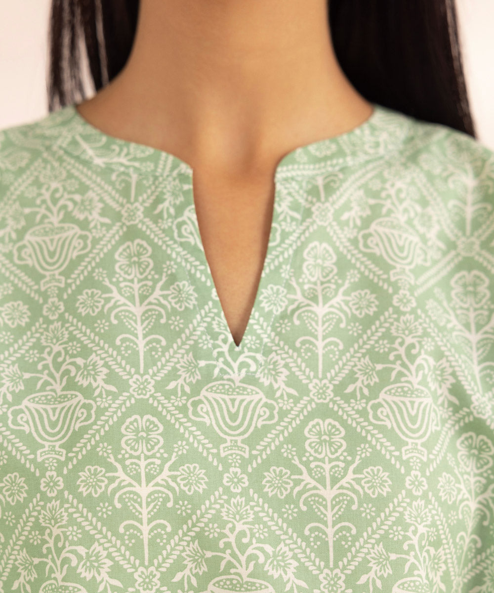 Women's Pret Lawn Green Printed A-Line Shirt