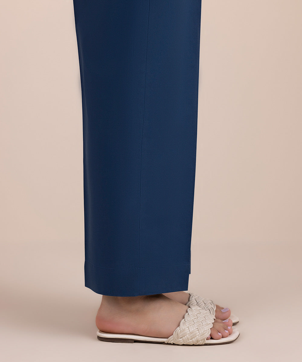 Women's Pret Cambric Blue Dyed Straight Pants