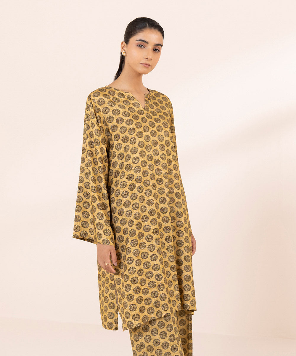 Women's Pret Arabic Lawn Brown Printed A-Line Shirt