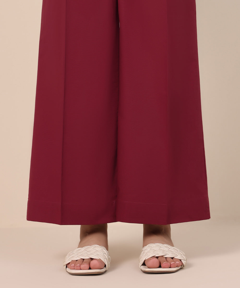 Women's Pret Cambric Red Solid Culottes