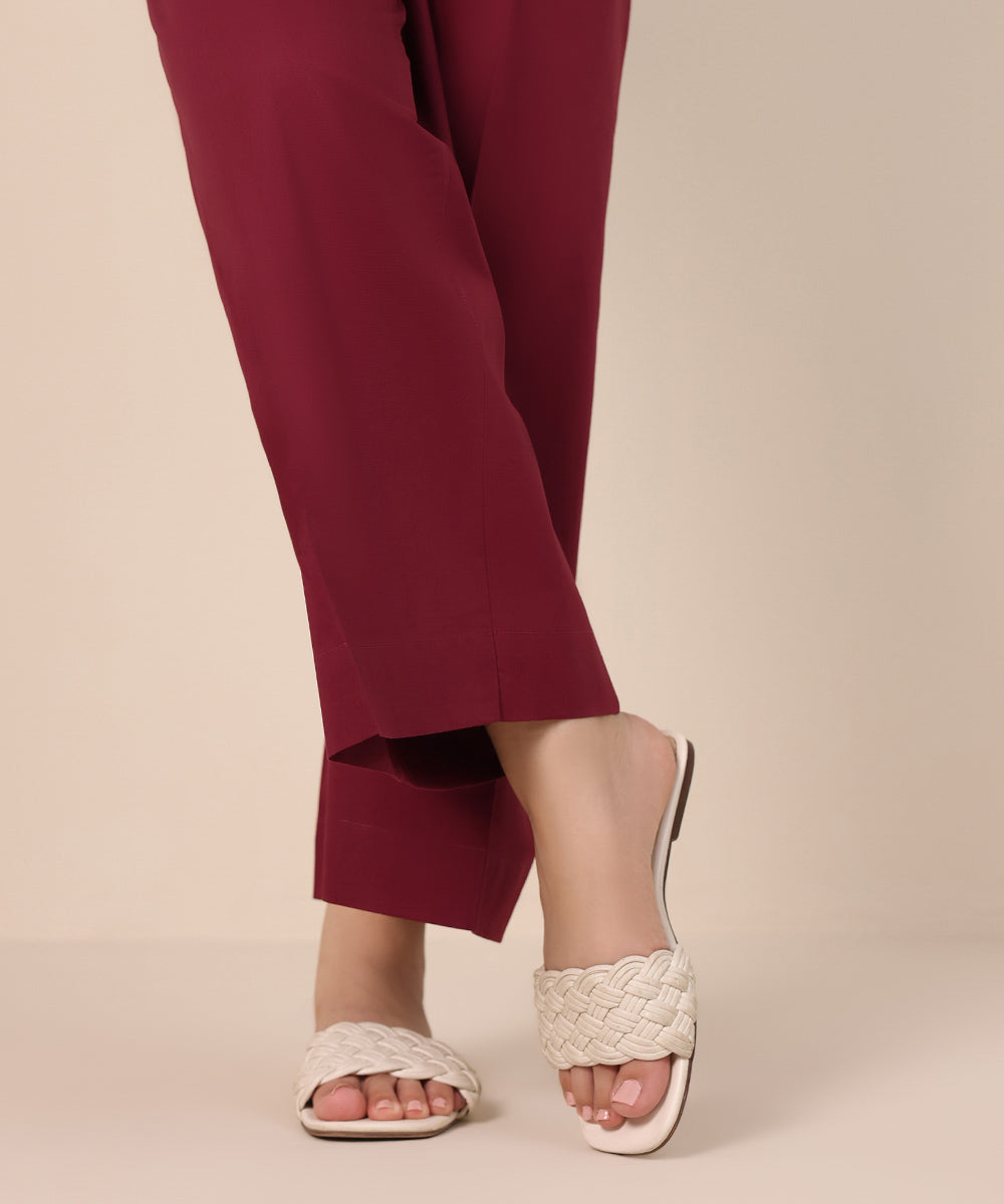 Women's Pret Cambric Red Solid Culottes