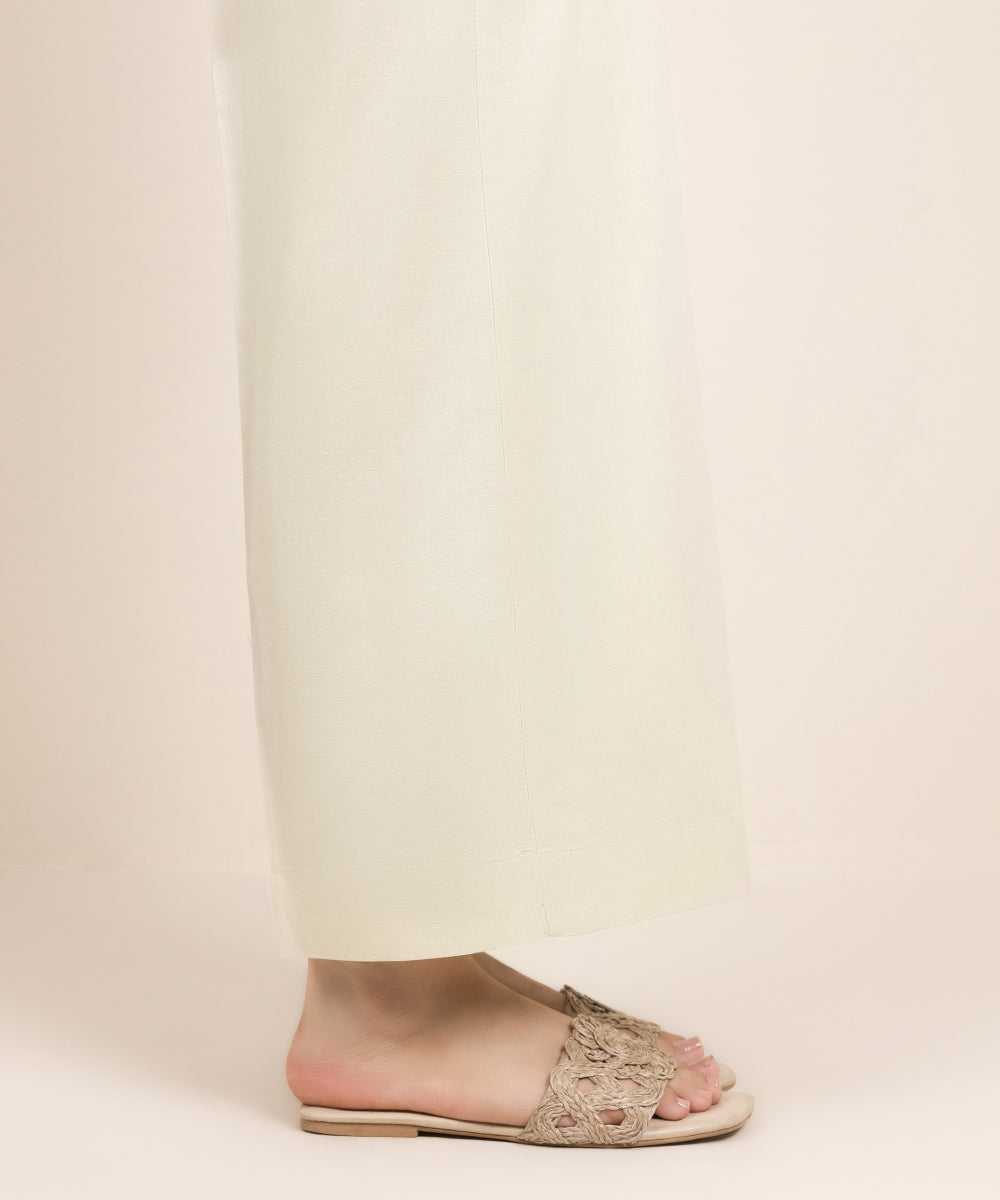 Women's Pret Cambric Solid Beige Culottes