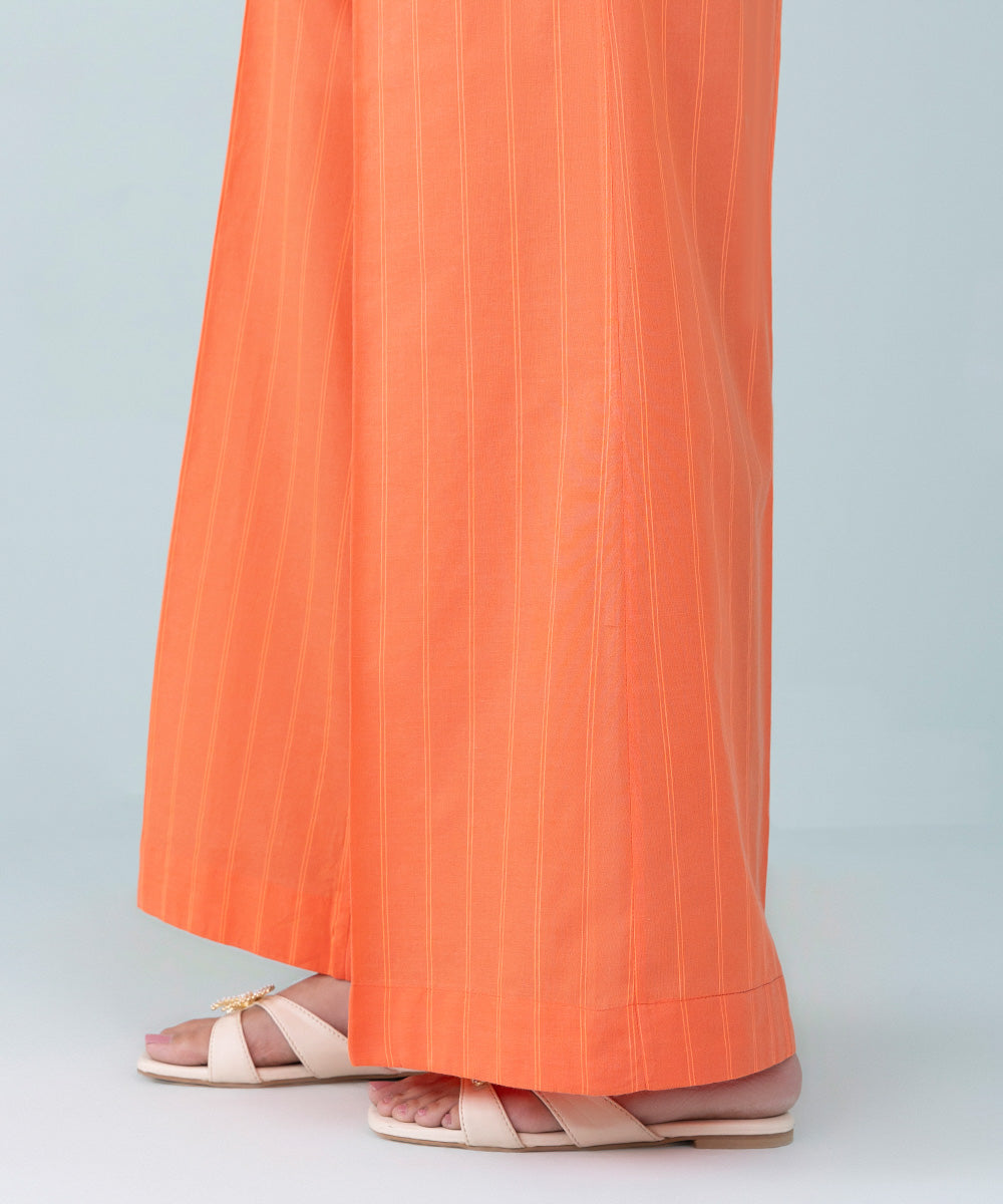 Women's Pret Yarn Dyed Neon Orange Dyed Culottes