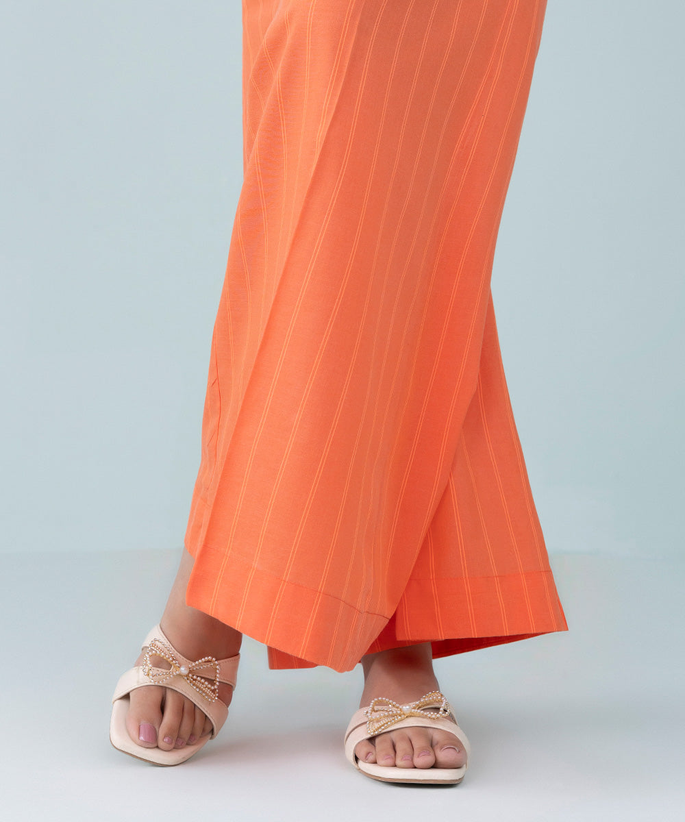 Women's Pret Yarn Dyed Neon Orange Dyed Culottes