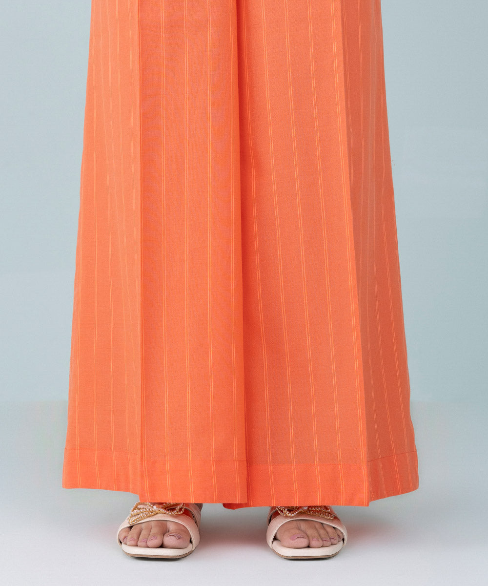 Women's Pret Yarn Dyed Neon Orange Dyed Culottes