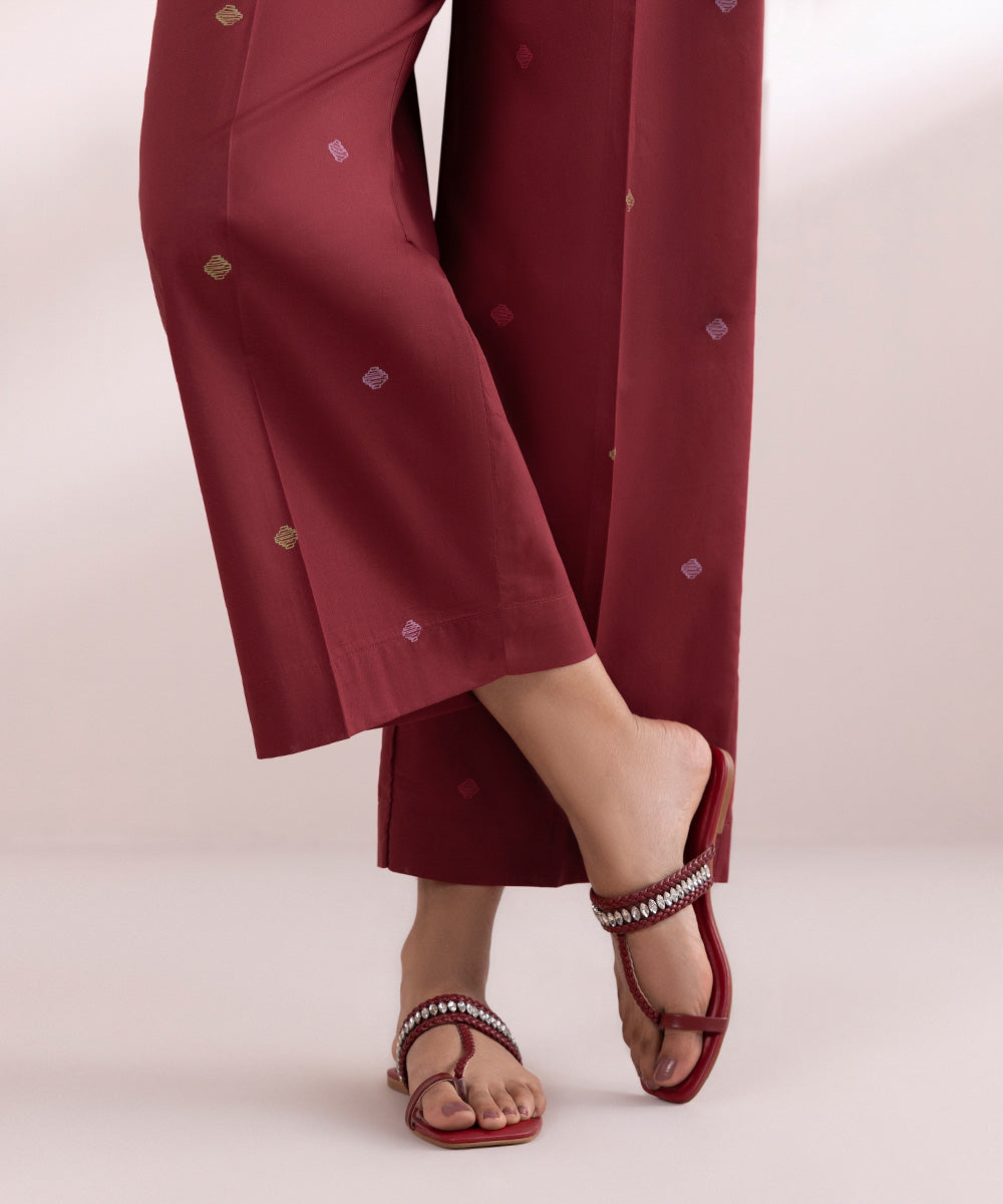 Women's Pret Cambric Red Printed Culottes