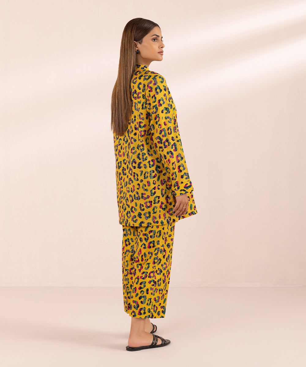 Women's Pret Stretch Lawn Yellow Printed Straight Shirt