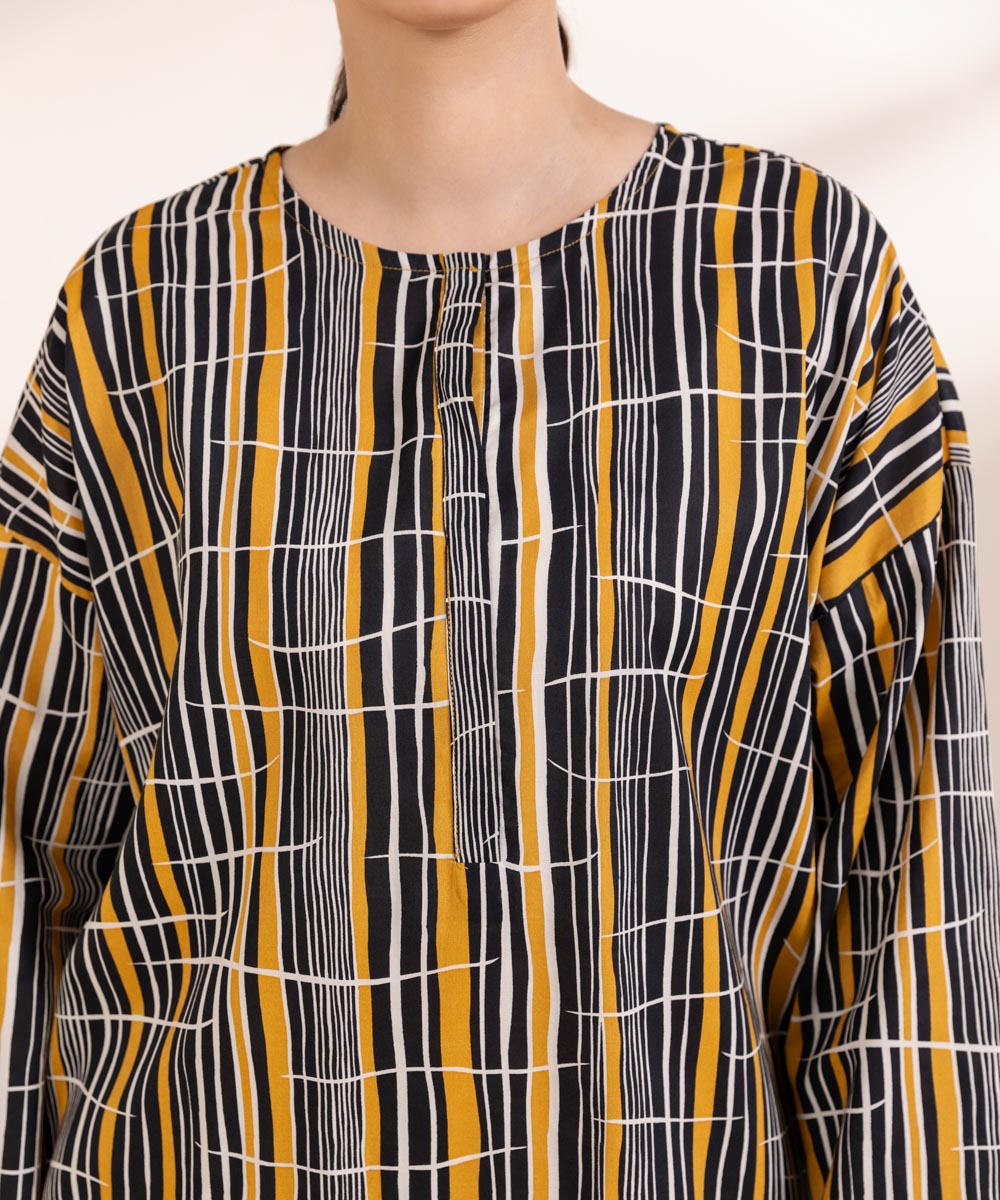 Women's Pret Cotton Viscose Printed Multi Boxy Shirt