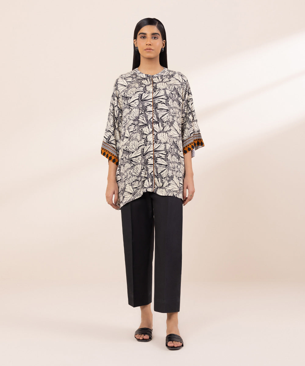 Women's Pret Arabic Lawn Printed Multi Boxy Shirt