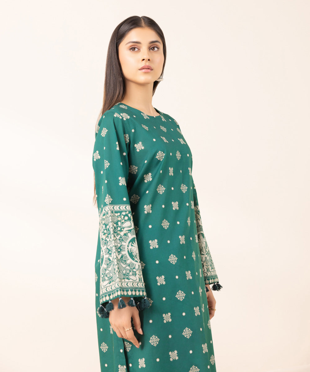 Women's Pret Lawn Printed Green A-Line Shirt