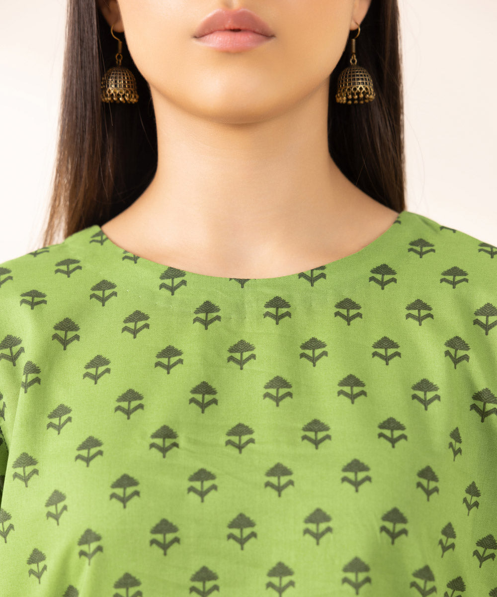 Women's Pret Lawn Printed Green A-Line Shirt