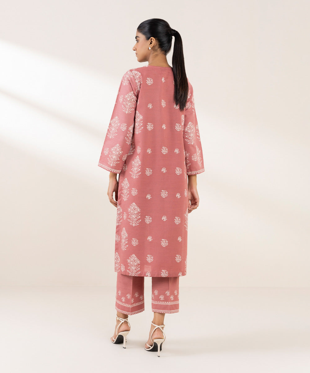 Women's Pret Khaddar Printed Pink A-Line Shirt