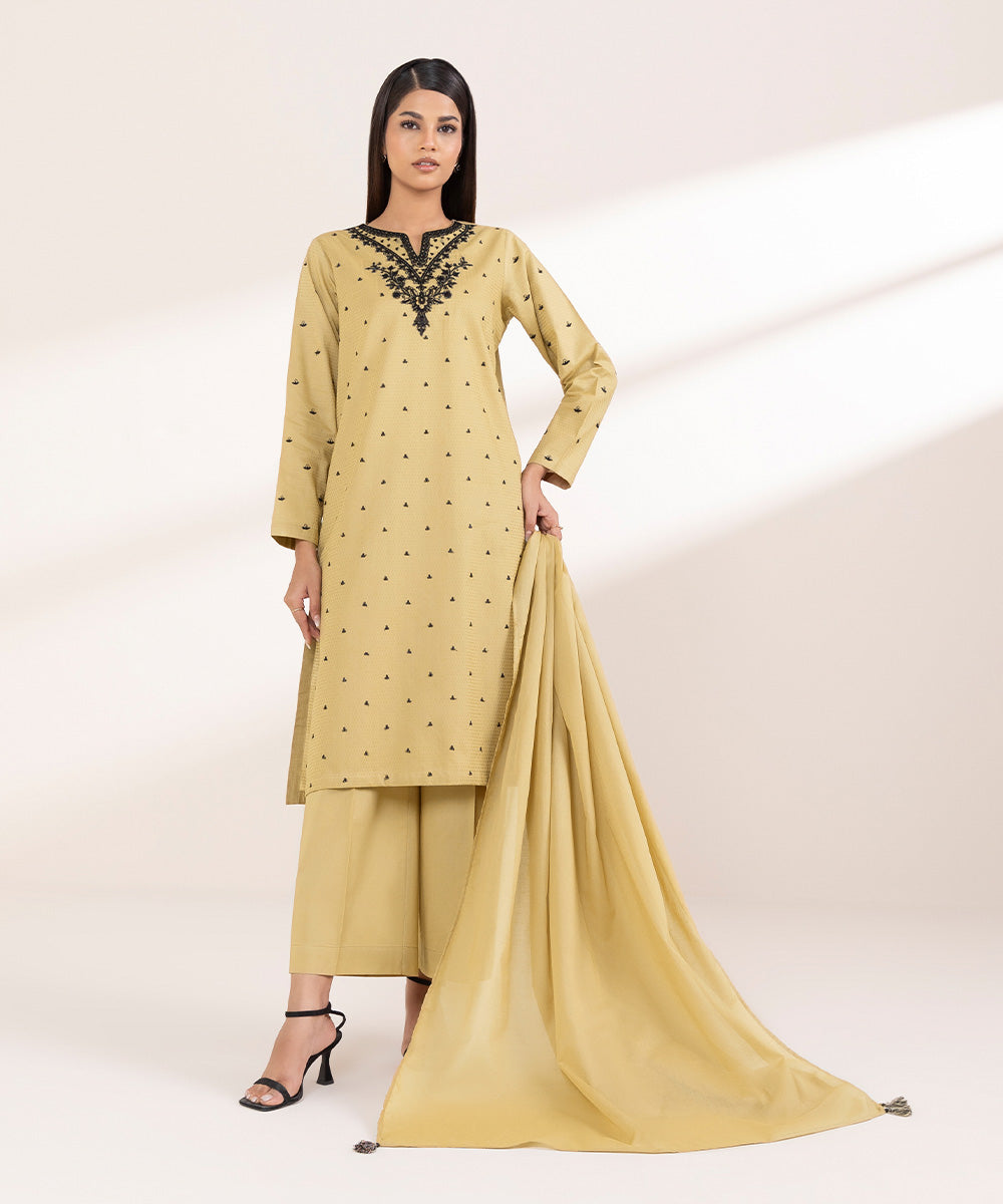 Fine Voile Beige Solid Dupatta