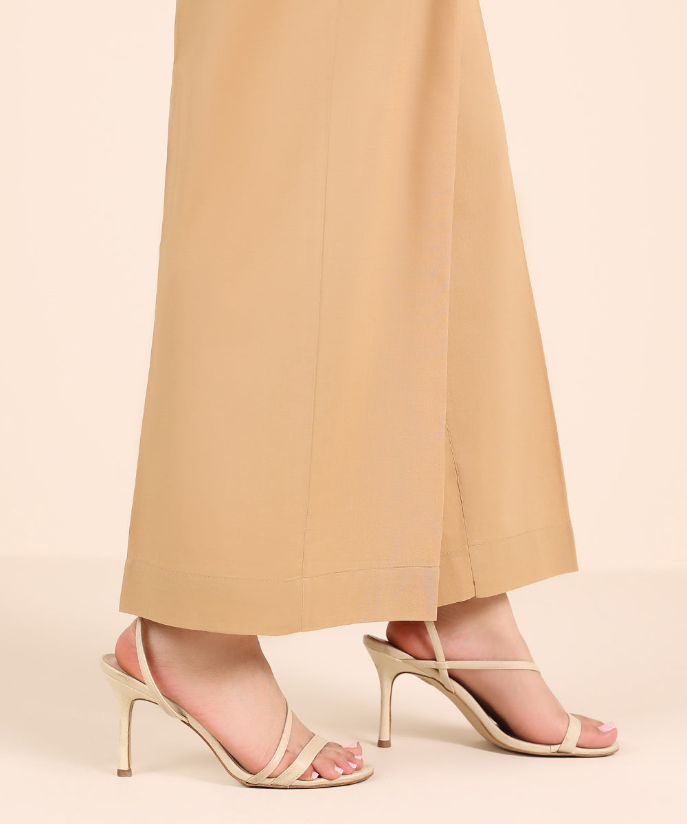 Women's RTW Cambric Beige Solid Culottes